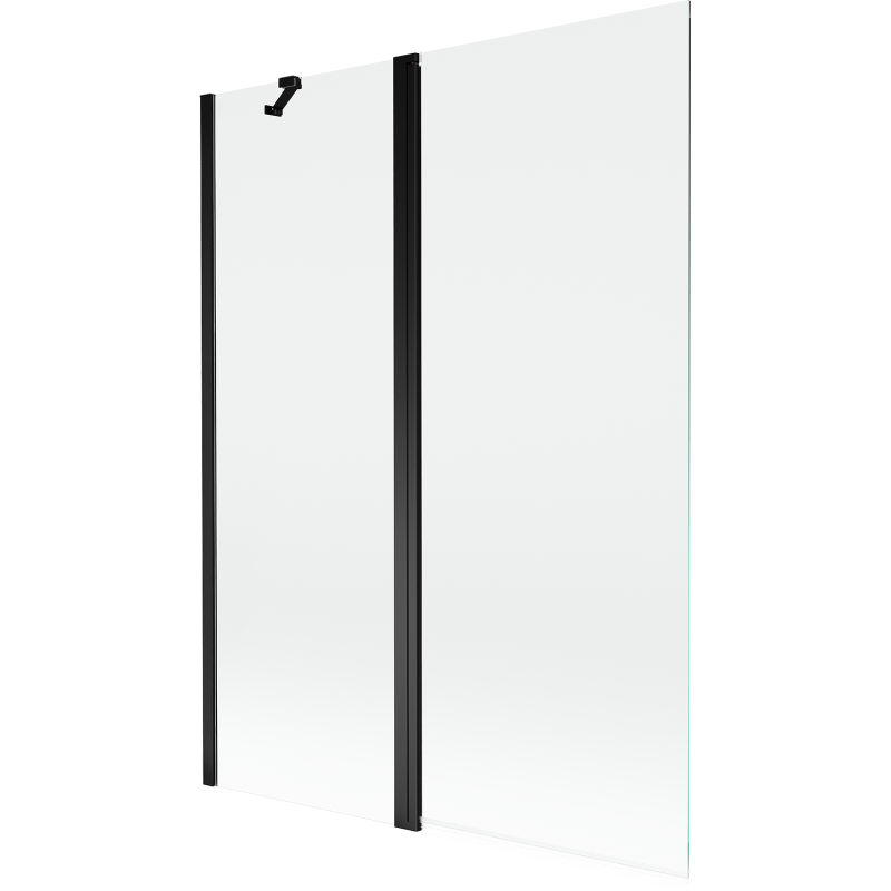 Mexen Mist parawan nawannowy 2-skrzydłowy 130 x 150 cm, transparent, czarny - 8A9-130-011-70-00