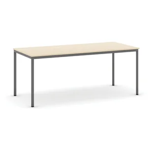 B2B Partner Stół do jadalni 1800 x 800 mm, blat brzoza, nogi ciemnoszare 555702 - Stoły - miniaturka - grafika 1