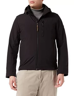 camel active Męska kurtka softshell z odpinanym kapturem, czarny, 58 - Kurtki męskie - miniaturka - grafika 1
