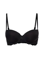 Biustonosze - Calvin Klein Biustonosz damski Kobiety Sztuczne włókno czarny jednolity, 70A - miniaturka - grafika 1