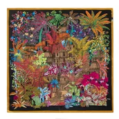 Apaszki i szaliki męskie - Damska chusta jedwabna we wzory multikolor - miniaturka - grafika 1