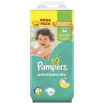 Pampers Procter & Gamble Active Baby-Dry, Pieluszki jednorazowe, rozmiar 4+, Maxi+, 9-18 kg, 120 szt. - Pieluchy - miniaturka - grafika 1