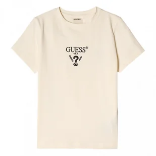 Damski t-shirt z nadrukiem Guess Colette - biały - GUESS - Koszulki sportowe damskie - miniaturka - grafika 1