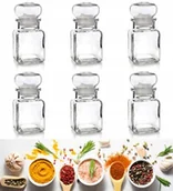 Pojemniki kuchenne - POJEMNIK SŁOICZEK NA PRZYPRAWY herbatę kuchenny 6 x 120 ml mały szklany - miniaturka - grafika 1