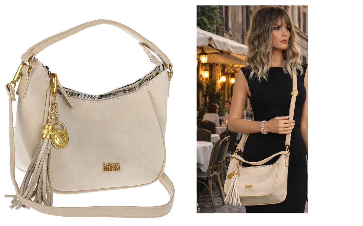 Torebka Damska Listonoszka Worek modna Torba na Ramię CC3154 Beżowa