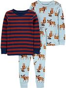 Piżamy chłopięce - Simple Joys by Carter's Zestaw piżamowy dla chłopców, Łoś/paski, 12 Miesiące - miniaturka - grafika 1