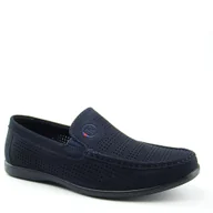 Mokasyny męskie - McKeylor 85175 męskie mokasyny ażurowe granatowe - miniaturka - grafika 1