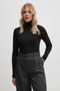 Calvin Klein longsleeve damski kolor czarny z półgolfem K20K207747 - Bluzki damskie - miniaturka - grafika 1