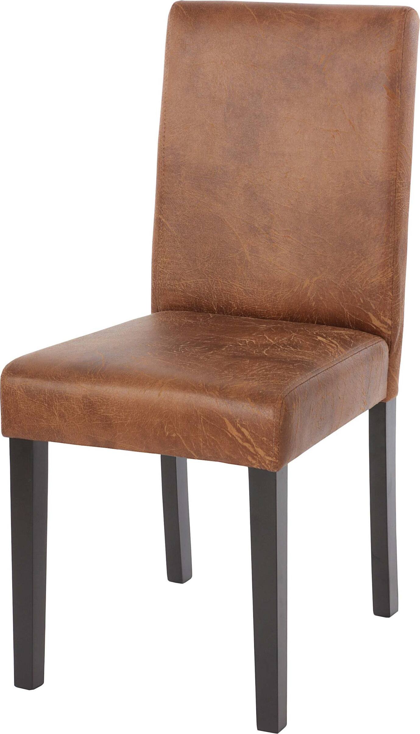 Krzesło do jadalni Littau, krzesło kuchenne, tkanina/tekstylia ~ imitacja zamszu, ciemne nogi