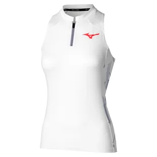 Damski podkoszulek Mizuno Daybreakers Printed Tank W White Icelandic Blue S - Koszulki sportowe damskie - miniaturka - grafika 1