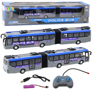 ZDALNIE STEROWANY AUTOBUS POLICYJNY PRZEGUBOWY ŚWIATŁA - Zabawki zdalnie sterowane - miniaturka - grafika 1