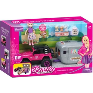 Lalka ASKATO Beauty Jeep z przyczepą 122564 - Lalki dla dziewczynek - miniaturka - grafika 1