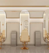 Meble fryzjerskie - Konsola konsoleta fryzjerska barberska kosmetyczna lustro LED rama aluminiowa 170x70 STD - miniaturka - grafika 1