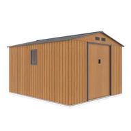 Altany ogrodowe - Domek narzędziowy HUDSON 277x319cm Oak Grey, metalowy, z podwójnymi drzwiami, wentylowany, schowek na narzędzia i sprzęt ogrodowy Hardmaister - miniaturka - grafika 1