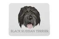 Podkładki pod mysz - Czarny terier rosyjski podkładka geometryczny Art-Dog - miniaturka - grafika 1