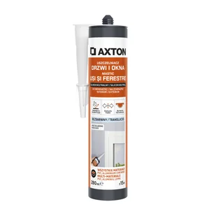 Silikon neutralny Drzwi i Okna bezbarwny 280 ml Axton - Silikony - miniaturka - grafika 1