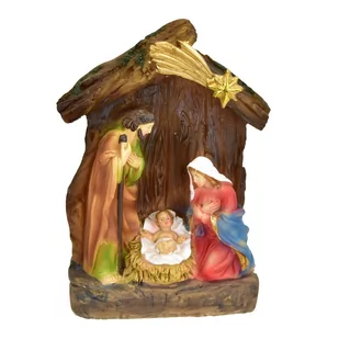 Szopka betlejemska z oświetleniem, 11,5 x 14,5 x 6 cm, polyresin - Oświetlenie świąteczne - miniaturka - grafika 1