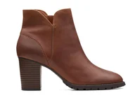Botki damskie - Botki Clarks Verona Trish brązowe skórzane 37,5 - miniaturka - grafika 1