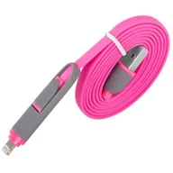 Akcesoria do telefonów stacjonarnych - ARKAS Kabel ARKAS IMB 10 USB 2.0 Micro USB/Lightning Różowy - miniaturka - grafika 1