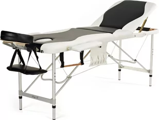 Bodyfit Łóżko do masażu 3 segmentowe aluminiowe dwukolorowe czarno - białe - cza - Stoły i łóżka do masażu - miniaturka - grafika 2