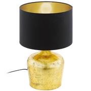 Lampy stojące - Eglo Stojąca LAMPKA biurkowa MANALBA 95386 abażurowa LAMPA stołowa czarna złota - miniaturka - grafika 1