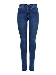 Only Jeansy Damskie z Wysokim Stanem, Ciemno-Niebieskie, (L) W x 34L - Spodnie damskie - miniaturka - grafika 1