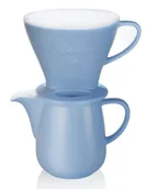 Dzbanki i imbryki - MELITTA Melitta zestaw Porcelanowy Drip 1X4 + dzbanek 0,6l Błękitny - miniaturka - grafika 1