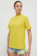 Koszulki sportowe damskie - Puma t-shirt bawełniany kolor żółty - miniaturka - grafika 1