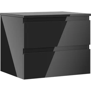 Mexen Orio szafka łazienkowa podumywalkowa 60 cm z blatem, 2 szuflady, czarna połysk - 91A10-06047-2-BFFC70 - Szafki łazienkowe - miniaturka - grafika 1