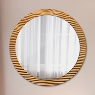 Lustra - Lustro dekoracyjne okrągłe Drewniana fala - miniaturka - grafika 1