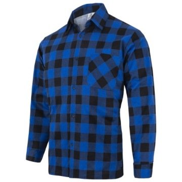 Koszula męska Jhk niebieska w kratę długi rękaw bawełna rozmiar L