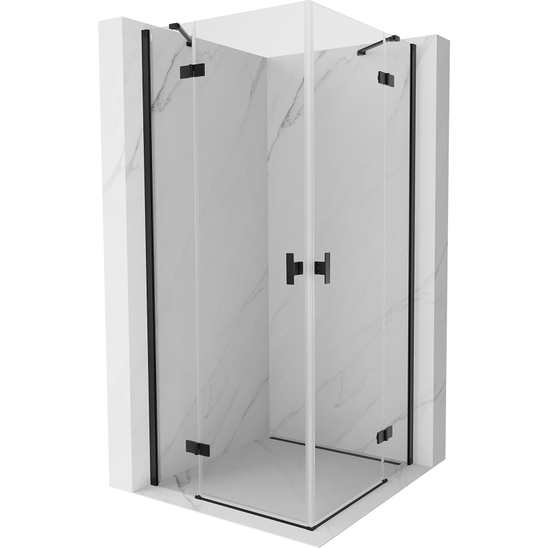 Mexen Mist-H Duo kabina prysznicowa uchylna 85 x 85 cm, transparent, czarna - 8A5-085L-085P-70-00