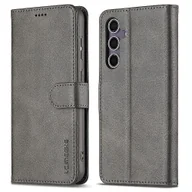 Portfele - LC.IMEEKE Dla Samsung Galaxy A56 5G Etui Tekstura łydki Stojak ze skóry PU Portfel Pokrowiec na telefon - szary - miniaturka - grafika 1