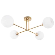 Lampy sufitowe - Lampa sufitowa wisząca Austria złota glamour 4xE27 klosz kula biała/złota Light Home LH - miniaturka - grafika 1