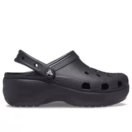 Klapki i japonki damskie - Crocs Klapki Classic Platform Clog 206750-001 - czarne - miniaturka - grafika 1