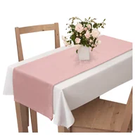 Obrusy i serwetki - Voppi Bieżnik na stół 40x180 cm różowy minimalistyczny welurowy obrus na stół - miniaturka - grafika 1