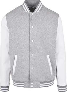 Build Your Brand Męska kurtka Basic College, kurtka studencka, dostępna w wielu kolorach, rozmiary XS - 5XL, Heather Grey/White, L - Kurtki męskie - miniaturka - grafika 1