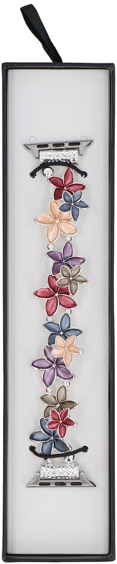 GlacierX Nowa bransoleta do smartwatcha GlacierX Gleam Jasmine Stretch Bracelet Joyful Splash do Apple Watch 38/40/41mm Srebrno-Kolorowa