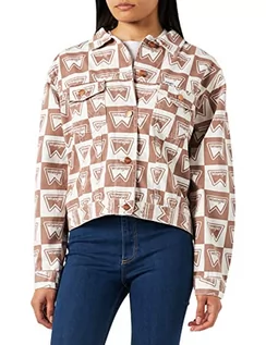 Kurtki damskie - Wrangler Heritage Cut Off damska kurtka dżinsowa, beżowy, 3XL - grafika 1