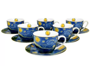 Filiżanki do  kawy i herbaty porcelanowe ze spodkami DUO Starry Night Vincent Van Gogh 280 ml 6 szt - Filiżanki - miniaturka - grafika 1