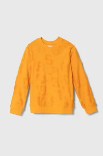 Bluzy dla chłopców - Guess bluza bawełniana dziecięca kolor pomarańczowy wzorzysta - grafika 1