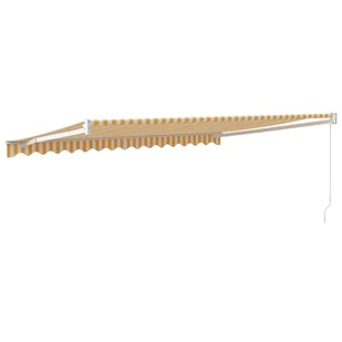 Zwijana markiza, żółto-biała, 4x3 m, tkanina i aluminium Lumarko! - Markizy - miniaturka - grafika 6