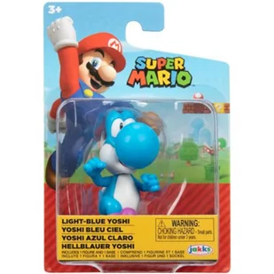 SUPER MARIO JAKKS PACIFIC ORYGINALNA RUCHOMA FIGURKA LIGHT-BLUE YOSHI 7cm - Figurki dla dzieci - miniaturka - grafika 1