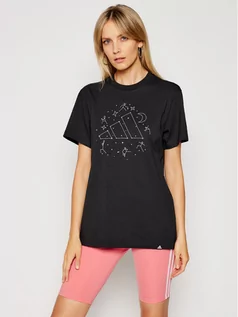 Koszulki sportowe damskie - Adidas T-Shirt Constellation GJ6519 Czarny Regular Fit - grafika 1