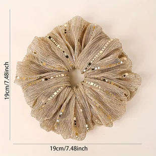 TEMU 1 szt. Elegancka Gumka do Włosów z Cekinami dla Kobiet – Błyszczące Akcesoria do Włosów w Mieszanych Kolorach na Przyjęcia, Śluby i Styl Casual, - Ozdoby do włosów - miniaturka - grafika 1