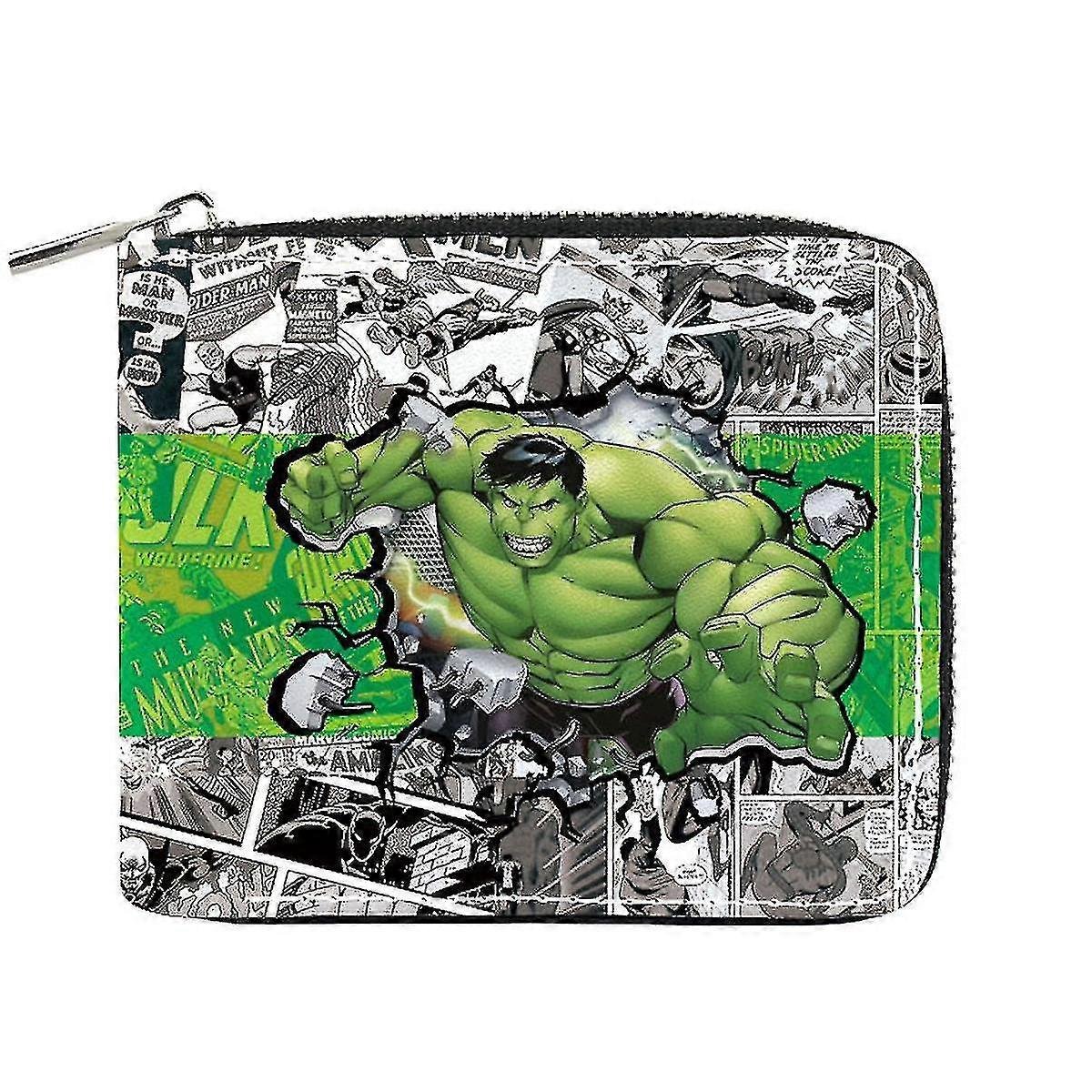 Zielony portfel Hulk Anime Bifold Krótki portfel Torebka z kieszonką na monety