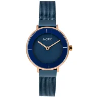 Zegarki damskie - Granatowy damski zegarek z bransoleta mesh PACIFIC X6099-09 - miniaturka - grafika 1