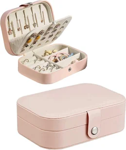 Pudełko organizer na biżuterię, podróżny, dwuwarstwowy, mini ekspozytor na biżuterię - Biżuteria - akcesoria - miniaturka - grafika 1