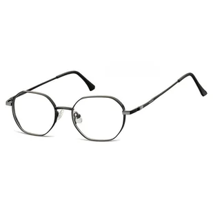 Okulary zerówki sześcioboczne oprawki korekcyjne medium M297D czarne - Okulary korekcyjne, oprawki, szkła - miniaturka - grafika 1