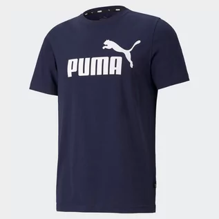 Koszulki męskie - Koszulka męska Puma Ess Logo Tee Puma Black 586666-06 M Granatowa (4063697405707) - grafika 1